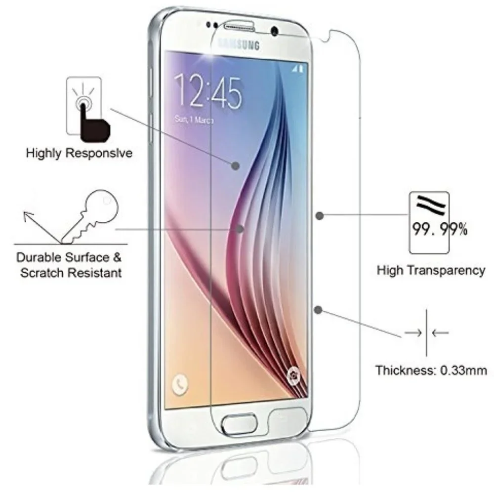 [NEW] Phone Case + (2) Screen Protectors Samsung Galaxy S6 Kickstand Hard Rugged